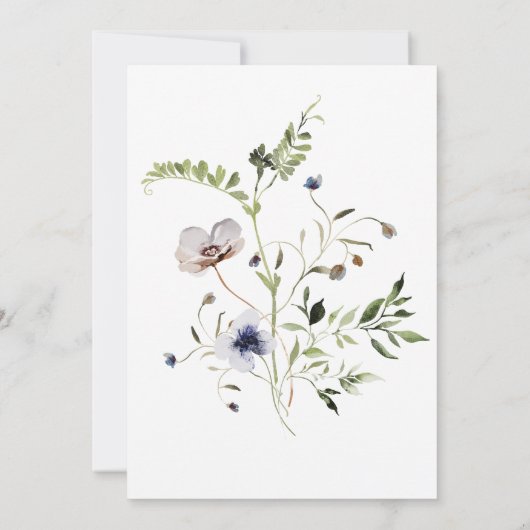 Drijvende bloem Bridal Shower Uitnodiging (Achterkant)