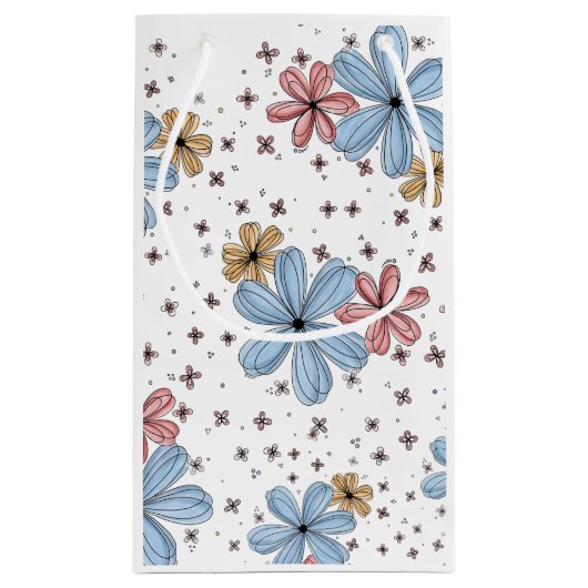 Drijvende bloemblaadjes Gift Bag Klein Cadeauzakje (Achterkant)