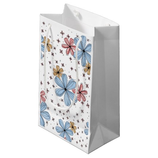 Drijvende bloemblaadjes Gift Bag Klein Cadeauzakje (Voorkant Gekanteld)