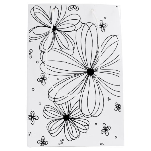 Drijvende bloemblaadjes in kleur Gift Bag Medium Cadeauzakje (Voorkant)