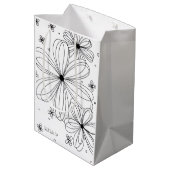 Drijvende bloemblaadjes in kleur Gift Bag Medium Cadeauzakje (Achterkant Gekanteld)