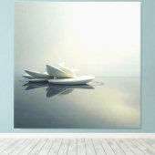 Drijvende bloemblaadjes van Stone Design Canvas Afdruk (Insitu (Houten vloer))