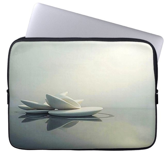 Drijvende bloemblaadjes van Stone Design Laptop Sleeve (Voorkant)
