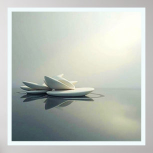 Drijvende bloemblaadjes van Stone Design Poster