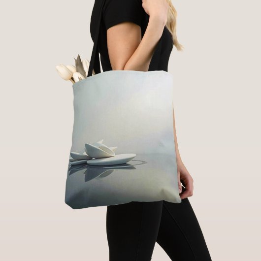 Drijvende bloemblaadjes van Stone Design Tote Bag (Dichtbij)