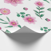 Drijvende bloemen cadeaupapier (Hoek)