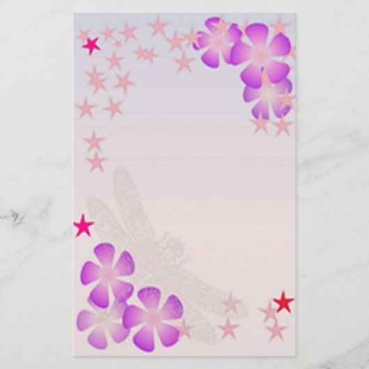 Drijvende bloemen en sterren briefpapier (Voorkant)