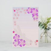 Drijvende bloemen en sterren briefpapier (Staand voorkant)