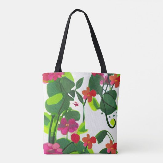 Drijvende bloemen en vloerbedekking: levendig en k tote bag (Achterkant)