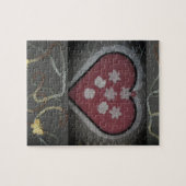 Drijvende bloesem, hart en vlinder legpuzzel (Horizontaal)