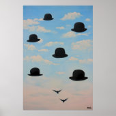 Drijvende Bowler Petten Dreamscape Art Poster (Voorkant)