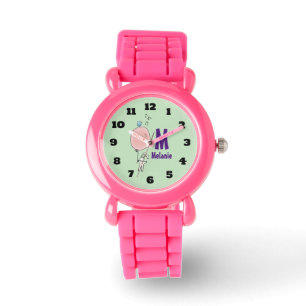 Drijvende Bunny Holding een ballonmonogram Horloge