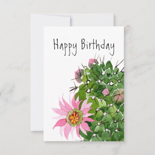 Drijvende Cactus Birthday Kaart (Voorkant)