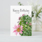 Drijvende Cactus Birthday Kaart (Staand voorkant)