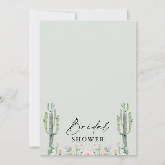 Drijvende cactus Fiesta Succulent Vrijgezellenfees Kaart (Achterkant)