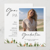 Drijvende cactus Foto Afstuderen Uitnodiging (Voorkant / Achterkant)