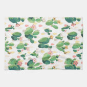 Drijvende cactus op witte achtergrond theedoek (Horizontaal)