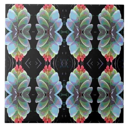 Drijvende Cactus Patroon Tegeltje (Voorkant)