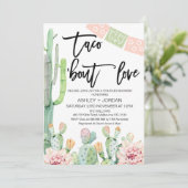 Drijvende Cactus Taco over Love Couples Shower Kaart (Staand voorkant)