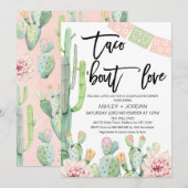 Drijvende Cactus Taco over Love Couples Shower Kaart (Voorkant / Achterkant)
