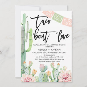 Drijvende Cactus Taco over Love Couples Shower Kaart