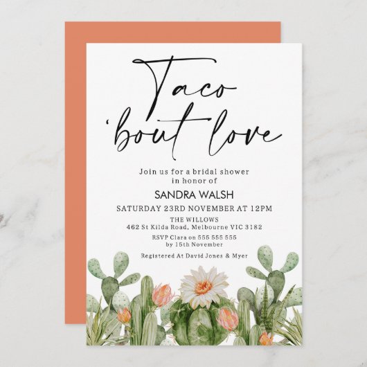 Drijvende Cactus Taco's over het Vrijgezellenfeest Kaart (Voorkant / Achterkant)