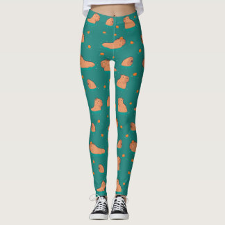 drijvende capibara's met sinaasappel leggings