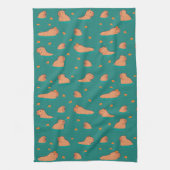 drijvende capibara's met sinaasappel theedoek (Verticaal)