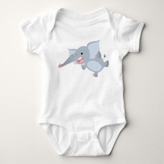 Drijvende Cartoon Elephant Baby Apparel Romper (Voorkant)