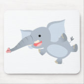 Drijvende Cartoon Olifant Muismat (Voorkant)