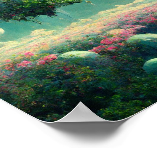 Drijvende Castle Fantasy Art Poster (Hoek)