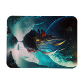 Drijvende Castle Ship Fantasy Art Magnet Magneet (Horizontaal)