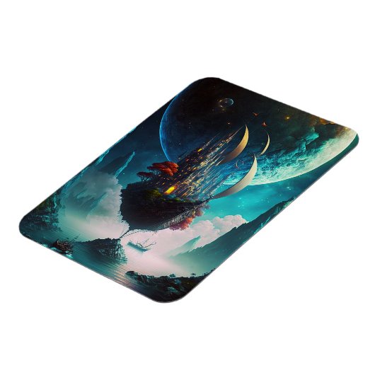 Drijvende Castle Ship Fantasy Art Magnet Magneet (Linkerzijde)