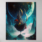 Drijvende Castle Ship Fantasy Art Poster (Voorkant)