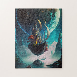 Drijvende Castle Ship Fantasy Art Puzzle Legpuzzel