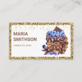 Drijvende chocolade-kake plakkergebak visitekaartje (Voorkant)