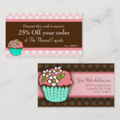 Drijvende Cupcake-inktkaart Kortingskaartje (Voorkant / Achterkant)