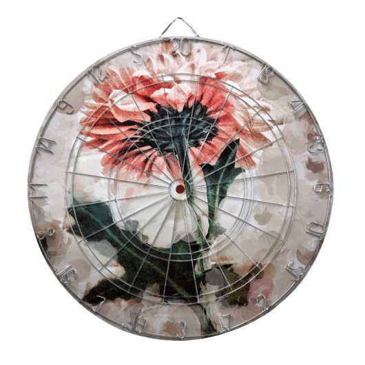 Drijvende Dahlia Dreamy Dart Board Dartbord (Voorkant)