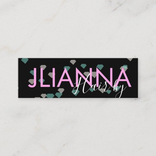 Drijvende Diamond Makeup Salon Nails Eyelashes Mini Visitekaartje (Voorkant)