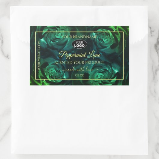 Drijvende donkergroene Blauwgroen Rozen - Etiket L (Tas)