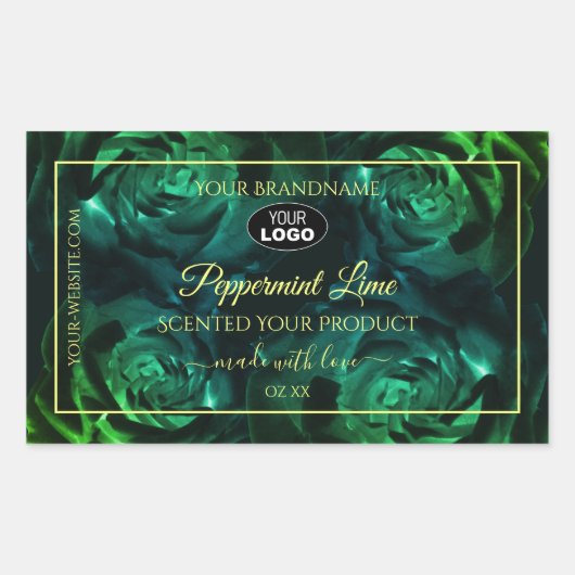 Drijvende donkergroene Blauwgroen Rozen - Etiket L (Voorkant)