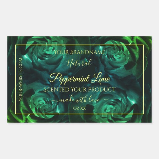 Drijvende donkergroene en Blauwgroen Rozen Product Rechthoekige Sticker (Voorkant)
