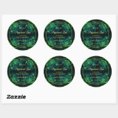 Drijvende donkergroene en Blauwgroen Rozen Product Ronde Sticker (Vel)