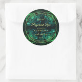 Drijvende donkergroene en Blauwgroen Rozen Product Ronde Sticker (Tas)