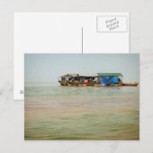 Drijvende Dorp, Huizen & Boten, Kambodja Briefkaart (Voorkant / Achterkant)