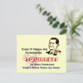 Drijvende eekhoorns Retro Briefkaart (Staand voorkant)