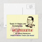 Drijvende eekhoorns Retro Briefkaart (Voorkant / Achterkant)