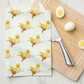 Drijvende eenden keukenhanddoek (Quarter Fold)