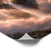 Drijvende Eilanden Lucht Watervallen Poster (Hoek)
