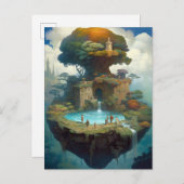 Drijvende eilanden Surreal Fantasy Art Briefkaart (Voorkant / Achterkant)